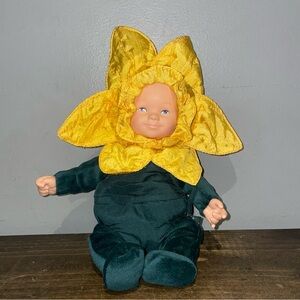 Anne Geddes Sunflower Doll green suit, yellow petals used Yellow Flower Costume